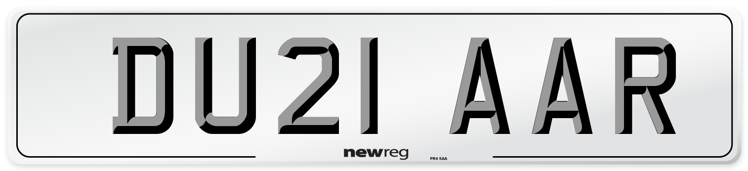 DU21 AAR Number Plate from New Reg